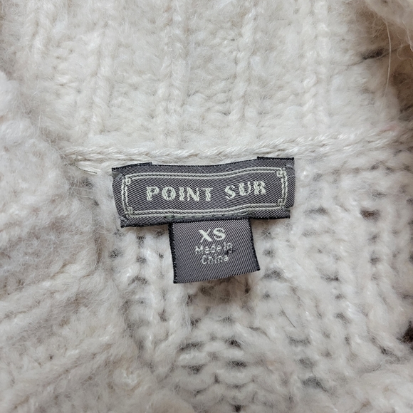 Point Sur Pointelle Sweater In Natural Alpaca Wool Blend Open Knit Size XS - Picture 4 of 8